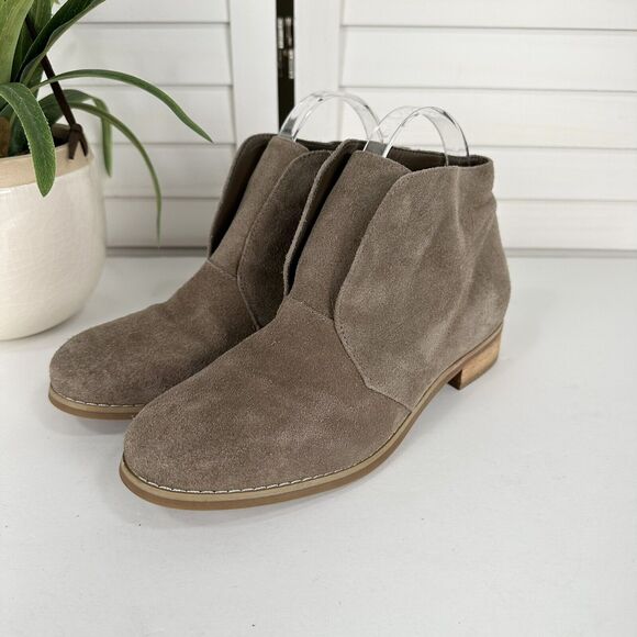 Blondo Verona Tan Suede Ankle Boots Slip On Waterproof Block Heel Women Size 7.5 - Picture 1 of 8
